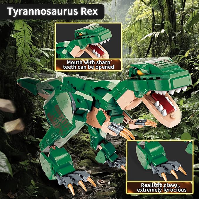 STEM 3 in1 Dinosaurs Building Blocks Toys for Kids Age 6-10 Year Old, Compatible with Lego, Educational Building Sets Best Gifts for Boy 6-10 (287PCS)