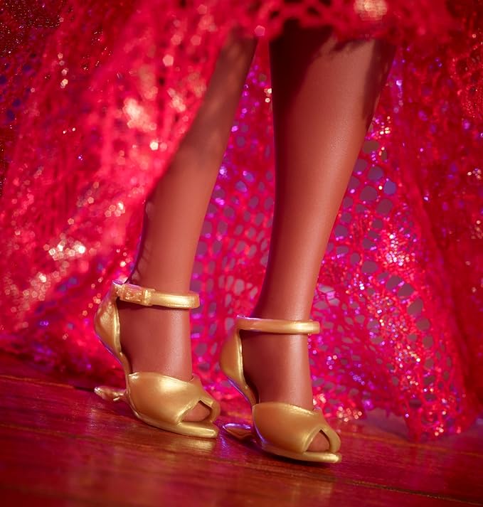 Barbie Inspiring Women Doll, Celia Cruz Queen of Salsa in Red Lace Dress with Golden Microphone, Collectible with Doll Stand & Certificate of Authenticity