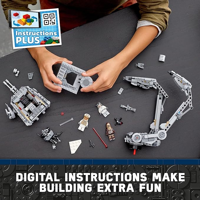 LEGO Star Wars Hoth at-ST Walker Building Toy for Kids with Chewbacca Minifigure and Droid Figure, The Empire Strikes Back Model, Star Wars Fan Gift, 75322