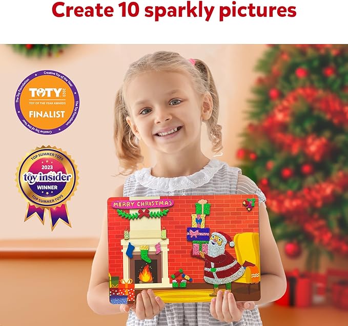 Skillmatics Art & Craft Activity - Foil Fun Holiday Magic, No Mess Art for Kids, Christmas Craft Kits & Supplies, DIY Creative Activity, Gifts for Boys & Girls Ages 4, 5, 6, 7, 8, 9