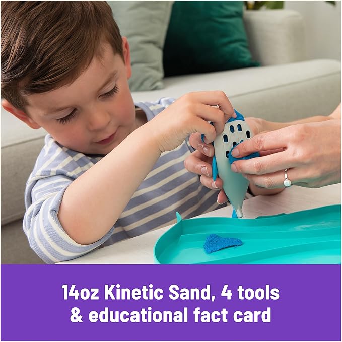 Kinetic Sand, Project Planet Deep Sea with 24oz Play Sand & Sea Creature Tools, Sustainably Minded Eco Friendly Materials, Sensory Toys for Kids