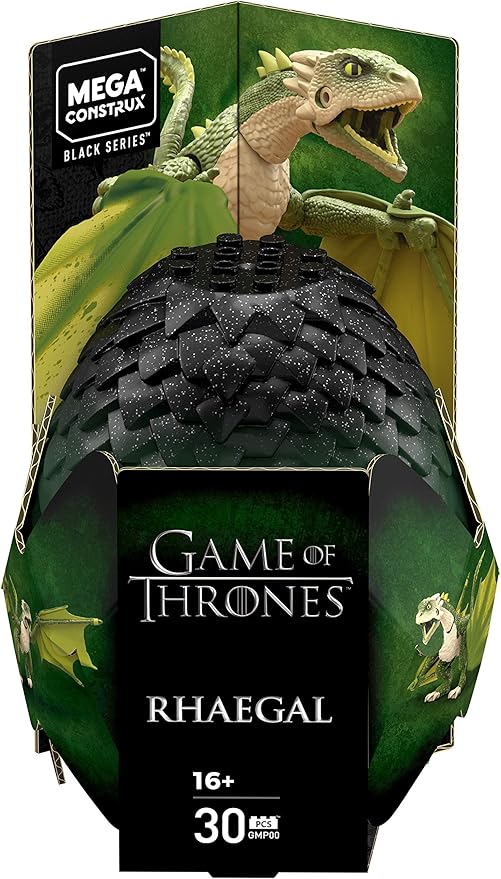 Mega Construx Game of Thrones Rhaegal Construction Set with character figures, Building Toys for Collectors (30 Pieces)