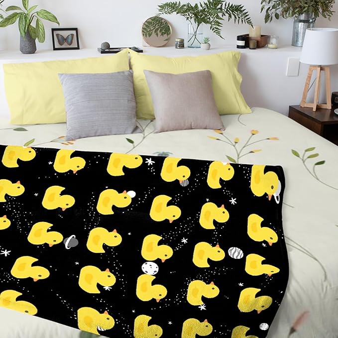 Custom Name Ruddy Duck Adult duck Blanket Kids Funny Blanket Suitable for Bedroom Living Room bed sofa Crib Couch Chair outdoor All Season Items That Yellow Duck Lovers Will Love 50"x40"for Kid