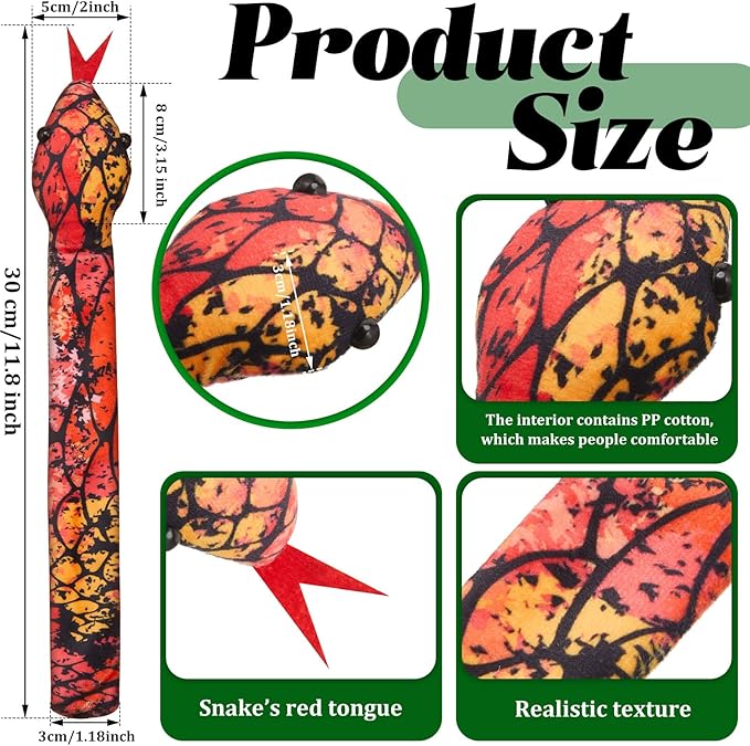 Chivao 16 Pcs Snake Slap Bracelets Reptile Snap Bracelets Fuzzy Animal Snake Bracelet Stuffed Snap Bands Slap Snakes for Birthday Party Favors(Snake Style)