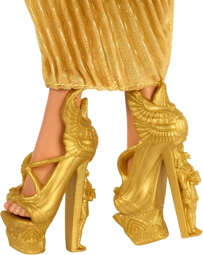 Monster High Howliday Doll, Winter Edition Cleo De Nile Collectible in Golden Gown with Gleaming Accessories and Shimmery Fringe Shawl