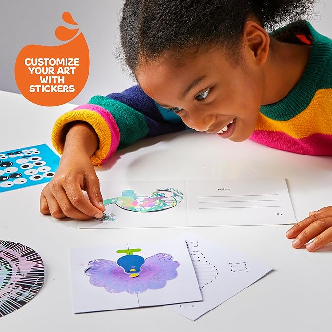 Discovery™ 3D Neon Spin Motorized Art Station – Includes Spin Art Machine, 3D Glasses, Neon Paints, Templates, Paper| Arts and Crafts for Kids| Art Supplies Painting Set Activity Kit for Boys & Girls