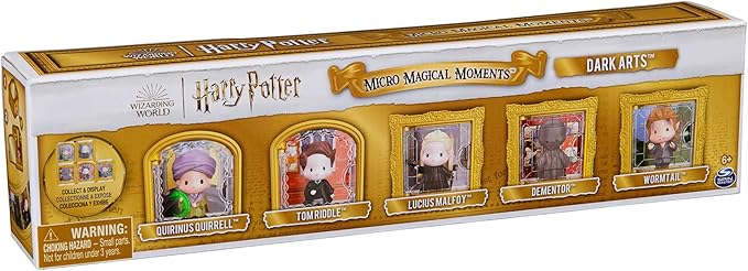 Wizarding World Harry Potter, Micro Magical Moments Dark Arts 5-Pack Figures Set & Display Cases (Amazon Exclusive), Kids Toys for Ages 6 and up