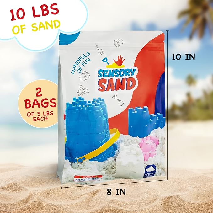 Sensory Sand White Sand Bulk Refill 10 Pounds of White