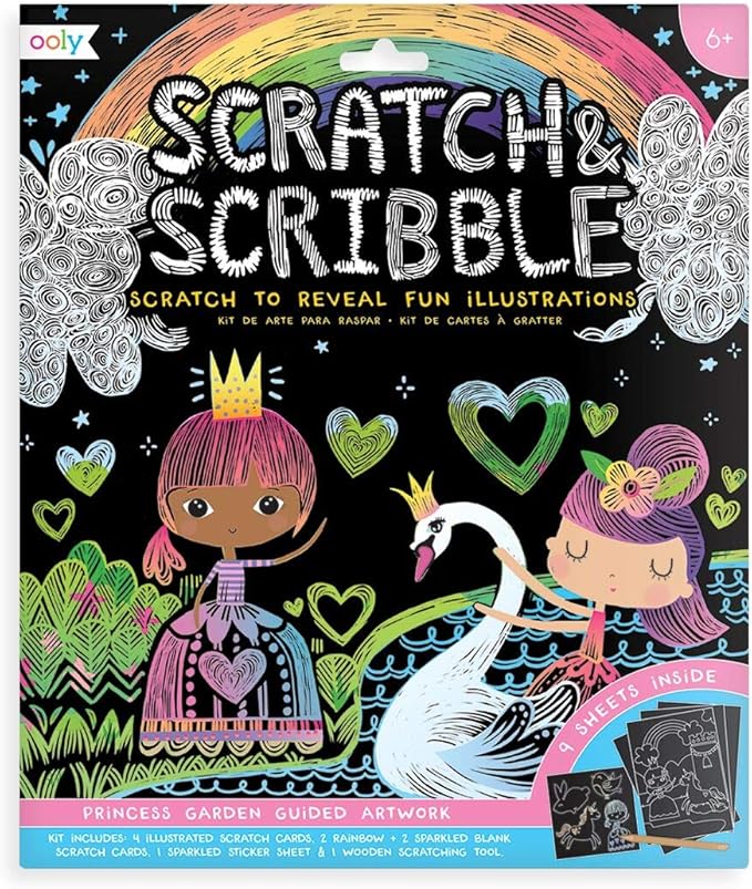 Ooly Scratch & Scribble Art Set (Princess Garden)