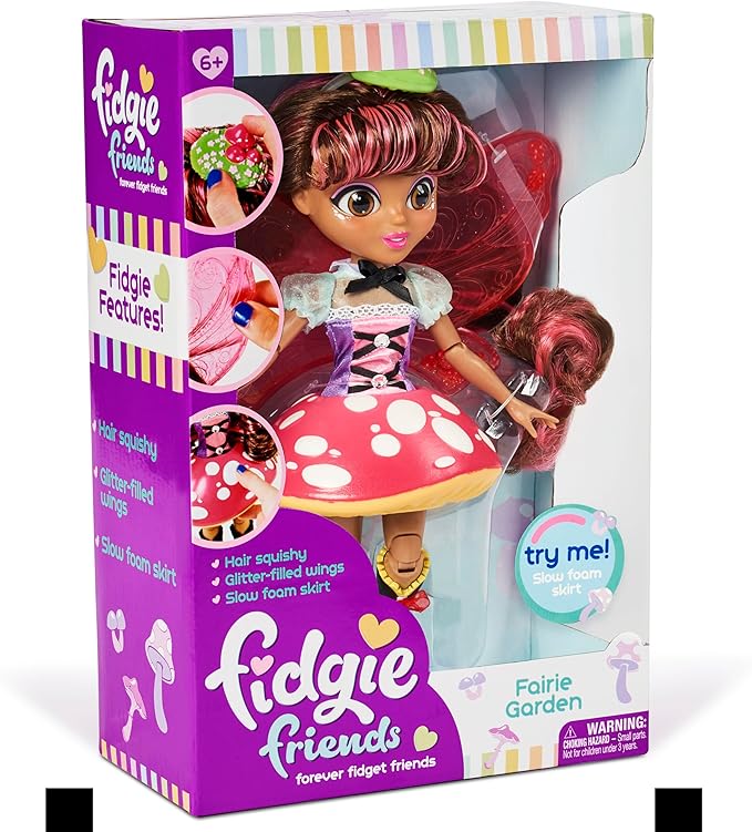 Sunny Days Entertainment Fidgie Friends Fairie Garden, Butterfly-Winged Fashion Doll with Fidget Features