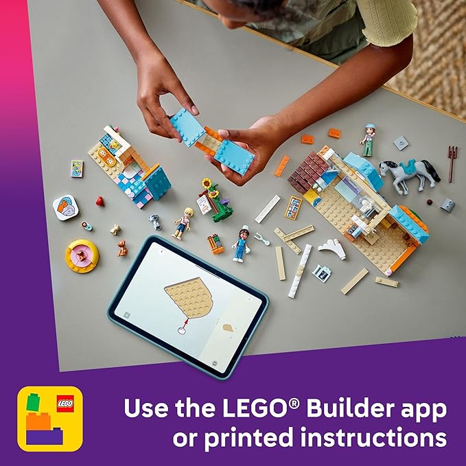 LEGO Friends Horse and Pet Vet Clinic -Veterinarian Playset for Kids, Girls and Boys, Ages 7+ - Toy Building Set for Pretend Play with 3 Minidolls, Horse Toy, Dog, and Cat - Gift Idea - 42651