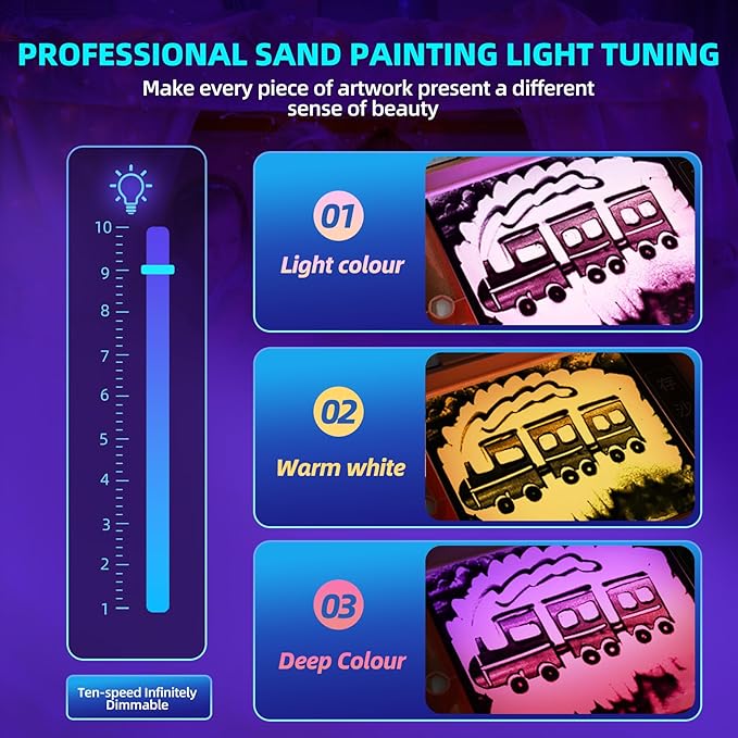 Light Table for Kids Manipulative | Sand Painting Light Box | Kids Light Table | Light Table Toys | Light Up Table for Kids | Sensory Light Table Accesories|3 Modes,10-Level Dimming16"(Pink)