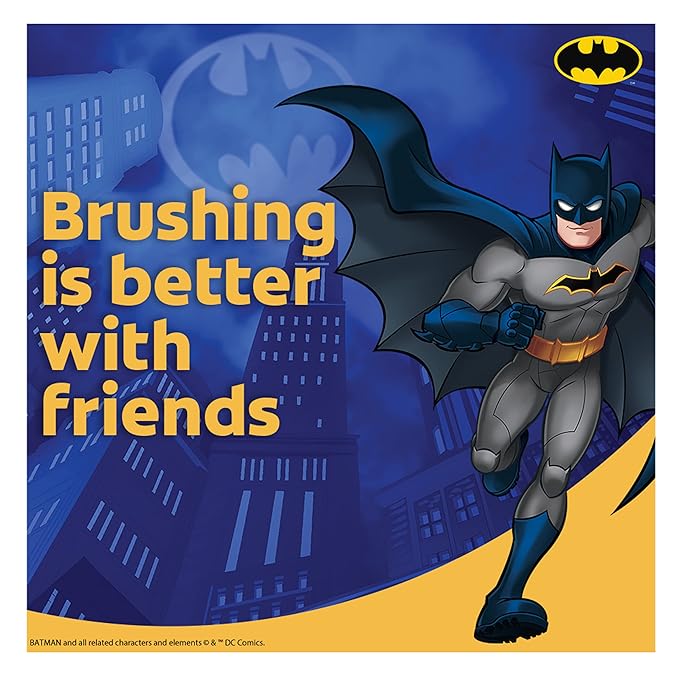 Colgate Kids Battery Powered Toothbrush, Batman, Extra Soft Toothbrush, Ages 3 and Up, 1 Pack, Colors May Vary & Kids Bluey Toothpaste with Fluoride, Fights Cavities, Mild Fruit Flavor, Sugar Free