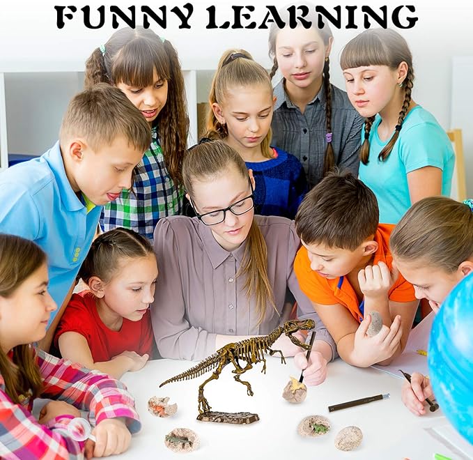 Dinosaur Fossil Digging Kit for Kids, Dinosaur Eggs Excavation Dig Kit, Dinosaur Toys for Kids 5-7 8-12, Great Birthday for Boys and Girls