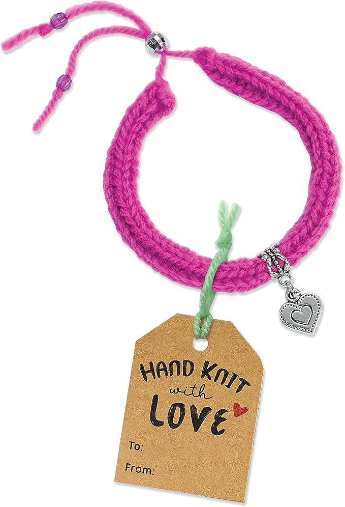Creativity for Kids Quick Knit Charm Bracelets - Create 10 DIY Friendship Bracelets, Kids Jewelry Making Kit