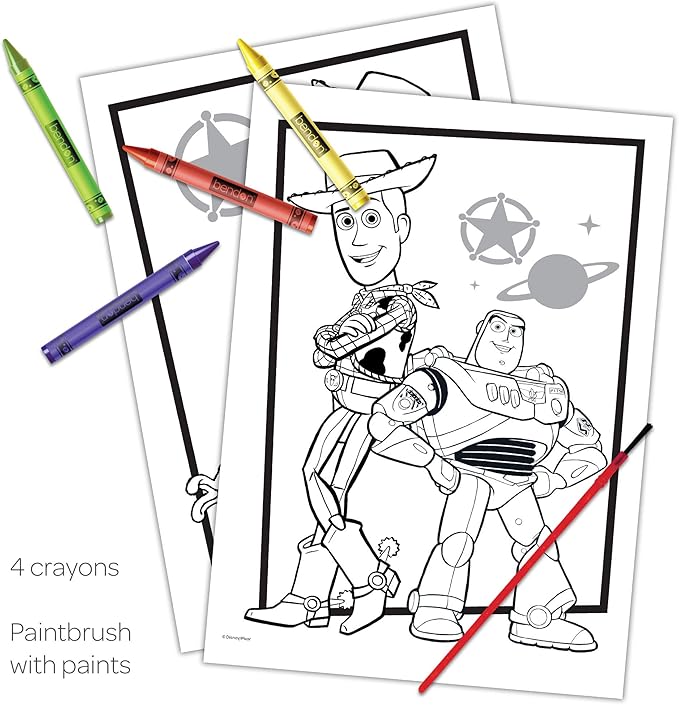 Disney Toy Story 4 Official Coloring Book with Paints and Crayons, Multicolor