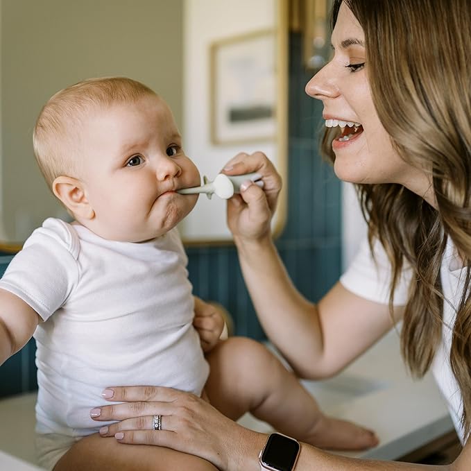 Dr. Brown's Infant-to-Toddler Toothbrush, Soft and Safe Baby Training Brush, Elephant, Mint, 0-3 years (Styles May Vary)