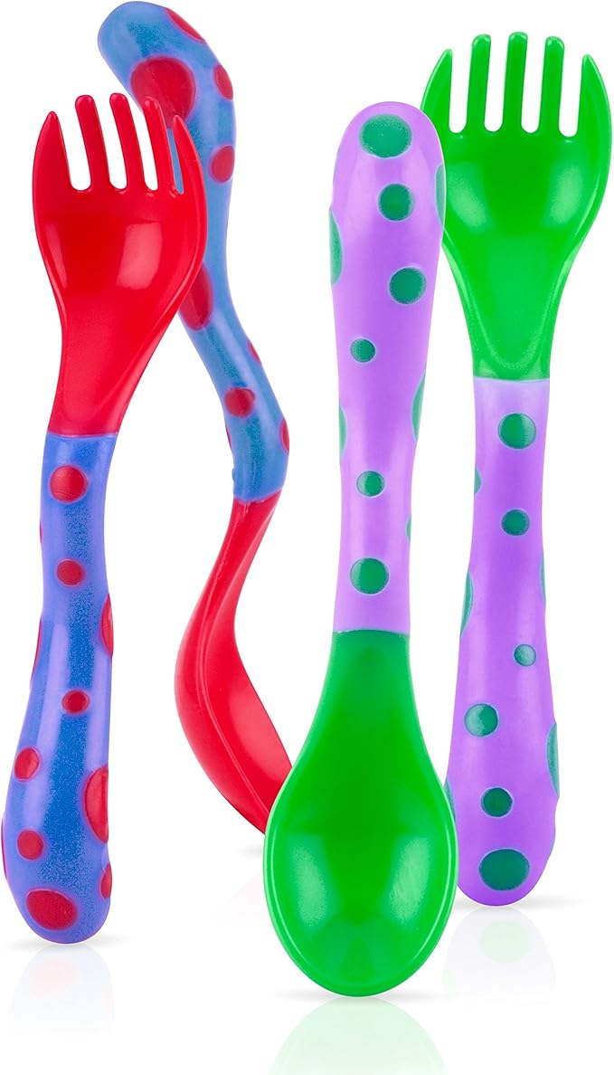 Nuby Spoons and Forks , Colors May Vary, 4 Count