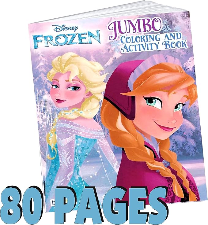 Disney Frozen Coloring Book with Stickers Set - Bundle Includes Disney Frozen Coloring Book, 500 Disney Frozen Stickers, 2-Sided Castle Door Hanger, Thank You Card Craft