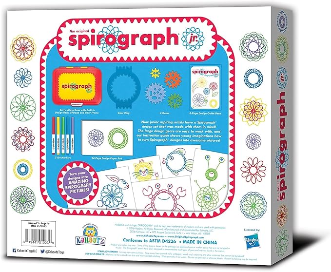 Spirograph Jr. — Jumbo Sized Gears Classic Retro Toy For Spiral Drawing Art Design Toy Kit for Smaller Hands — For Kids Ages 3 and Up