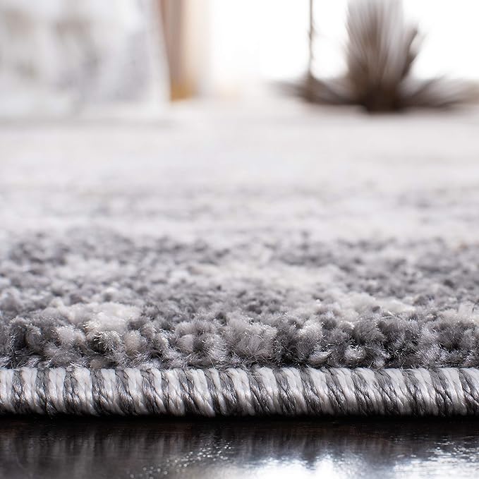 SAFAVIEH Aston Collection Runner Rug - 2' x 8', Grey & Ivory, Modern Abstract Design, Non-Shedding & Easy Care, Ideal for High Traffic Areas in Living Room, Bedroom (ASN707F)