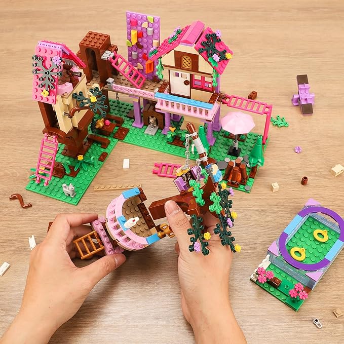 Tree House Building Set Compatible with Lego Friends, 756 PCS Forest House Building Kit Birthday Gift for Kids Girls Age 6-12 Years（7681）