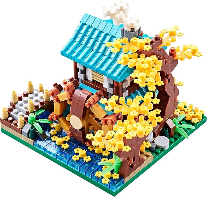 Autumn Architecture Flower Treehouse Micro Blocks Building Sets for Adults Tree and Plants Mini Bricks Modle Kit Creative DIY Gift for Kids.