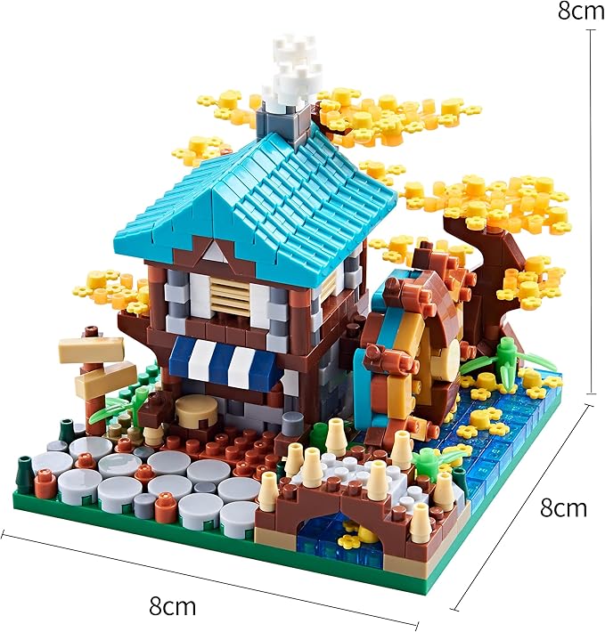 Autumn Architecture Flower Treehouse Micro Blocks Building Sets for Adults Tree and Plants Mini Bricks Modle Kit Creative DIY Gift for Kids.