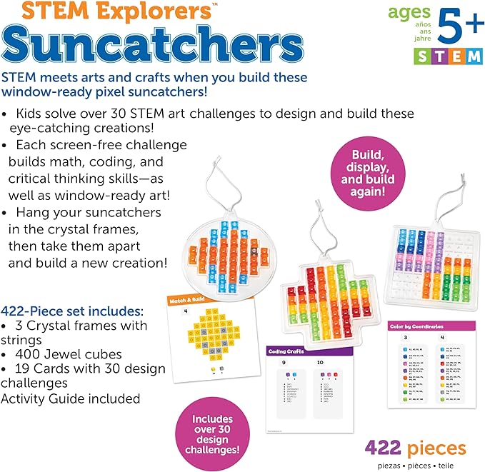 Learning Resources STEM Explorers Suncatchers, Science for Kids, Building Toys, STEM Toys for Ages 5+, Educational Toys