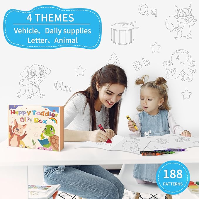 Kalysky 1-3 2-4 Year Old Art Set : Simple Coloring Books and Jumbo Crayons,Kids & Toddler Coloring Books,Sketch Book for Kids Cognition and Exploration Activity