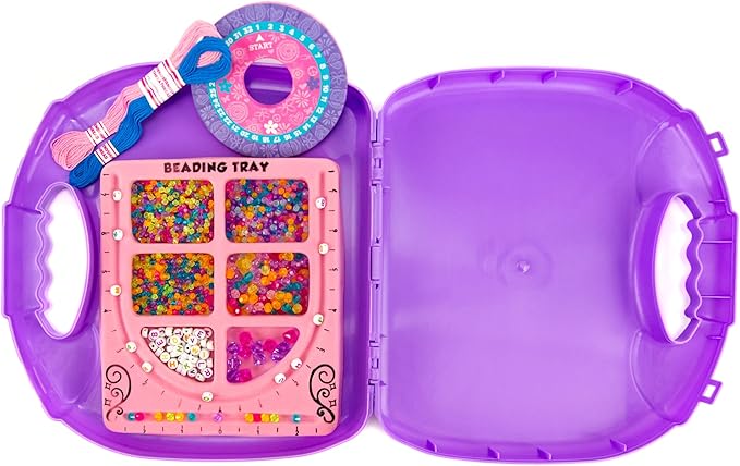 Just My Style My Very Own Jewelry Studio, Personalized Bracelet Making Kit With 1700+ Beads, Bead Kit Great for On-The-Go, Travel DIY Custom Accessories for Ages 6, 7, 8, 9