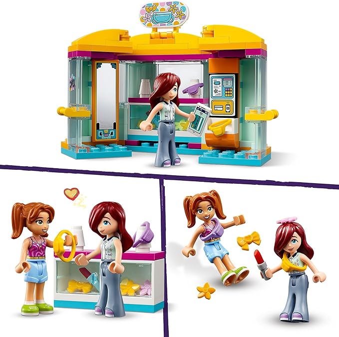 LEGO Friends Tiny Accessories Store and Beauty Shop Toy, Pretend Playset for Kids, Paisley and Candi Mini-Doll Characters and Mini Dolls Accessories, Great Gift for 6 Year Old Girls and Boys, 42608