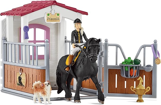 schleich HORSE CLUB — Horse Box with HORSE CLUB Tori & Princess, 26 Piece Horse Stable Play Set, Functional Horse Toys for Girls and Boys Ages 5+