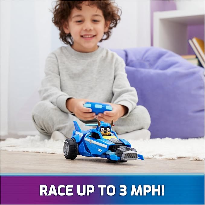 Paw Patrol: The Mighty Movie, Remote Control Car with Molded Mighty Pups Chase, Kids Toys for Boys & Girls 3+