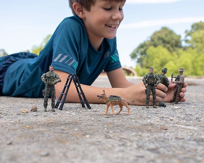 Sunny Days Entertainment Elite Force Army Ranger Action Figures – 5 Pack Military Toy Soldiers Playset | Realistic Gear and Accessories