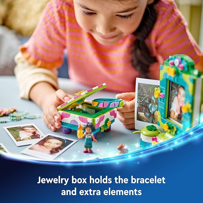 LEGO Disney Encanto Mirabel’s Photo Frame and Jewelry Box, Buildable Disney Toy for Kids with Play Bracelet and Mirabel Madrigal Mini-Doll, Jewelry Box Gift for Girls and Boys Ages 6 and Up, 43239