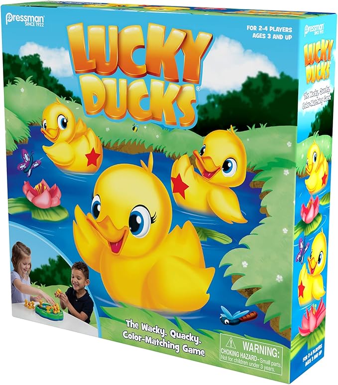 Pressman Lucky Ducks -- The Memory and Matching Game that Moves, 5"