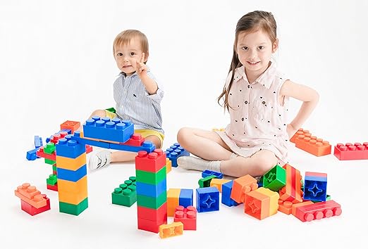 UNiPLAY Mix Soft Building Blocks - 60-Piece Set for Infant Early Learning, Cognitive Development, and Toddler Creative Play - Ages 3 Months+