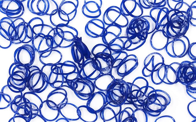 Rainbow Loom Navy Blue Jelly Rubber Bands Refill + C-clips
