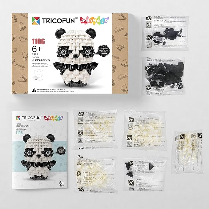 Creative Soft Building Blocks, Cute Animal kit Assembling Building Toys Gifts for Kids and 6+ Interactive Building Toy for Kids, Boys, and Girls (1106-PANDA)