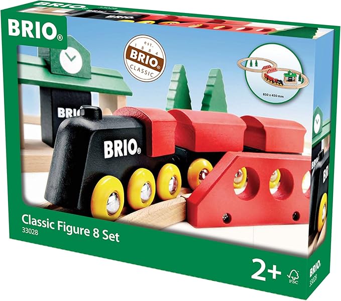 BRIO World - 33028 Classic Figure 8 Set - 22 Piece Wooden Toy Train Set with Accessories and Tracks | Enhances Creativity | Compatible Toys | FSC-Certified Wood | Perfect for Kids Age 2+