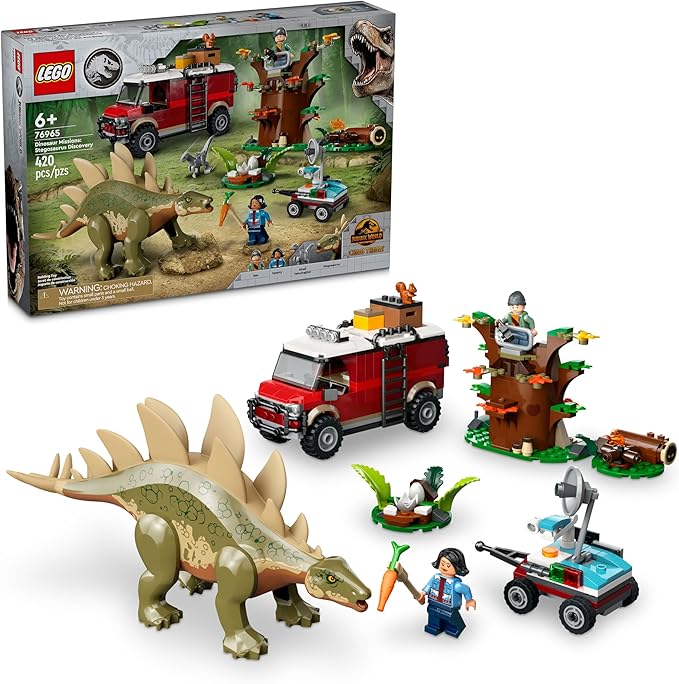 LEGO Jurassic World Dinosaur Missions: Stegosaurus Discovery Building Set - Dinosaur Toys Pretend Play Set with 2 Minifigures for Boys & Girls, Ages 6+ - Gift Ideas for Kids - 76965