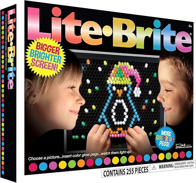 Lite Brite Ultimate Value Retro Toy, 12 Seasonal Templates, Peg Pouch, Amazon Exclusive, Light up Creative Activity Toy, Educational Stem, Gift for Girls and Boys, Ages 4+
