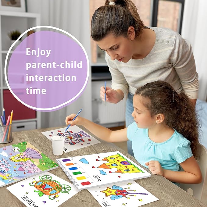 SOCOLER Paint with Water Coloring Books for Kids, Princess Theme Watercolor Painting Papers for Kids Painting Activity Kit Art Craft Birthday Gift for Toddlers