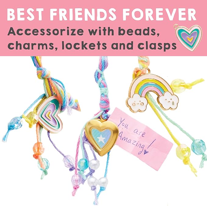 Creativity for Kids Friendship Bracelet Making Kit - Create 20 DIY Charm Bracelets, Arts and Craft Kits for Girls and Tweens Ages 7-10+