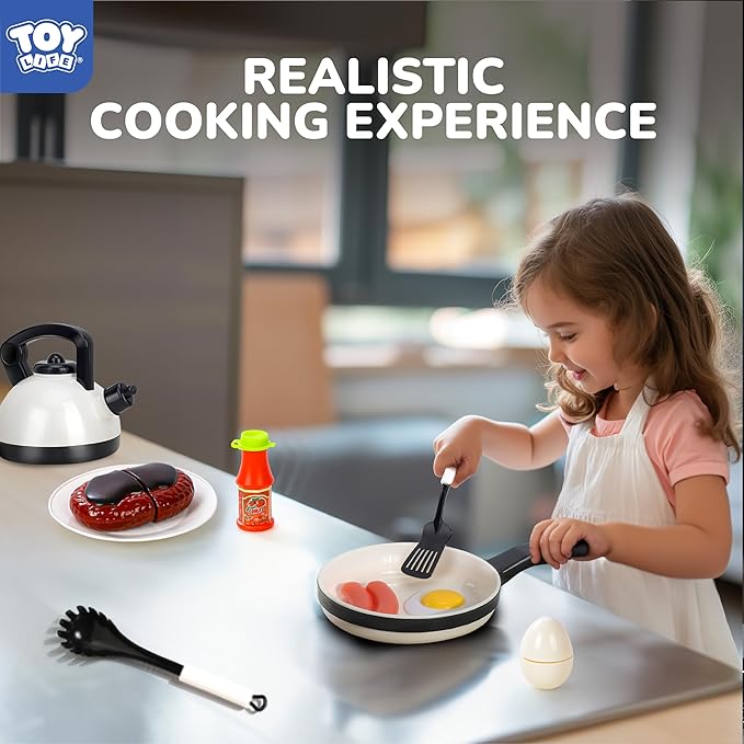 STEAM Life Kids Play Kitchen Accessories, Play Food Sets for Kids Kitchen, Kids Pots and Pans Set, Kitchen Toys, Toy Kitchen Accessories, Toy Kitchen Sets, Kids Kitchen Accessories, Cooking Set Kids