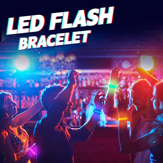 8 PCS LED Glow Bracelets, Light Up Wristbands - Halloween Glow in The Dark Party Bracelets Favors Supplies for Christmas, Concerts, Festivals, Game Prizes, Sports, Rave Accessories（Blue）