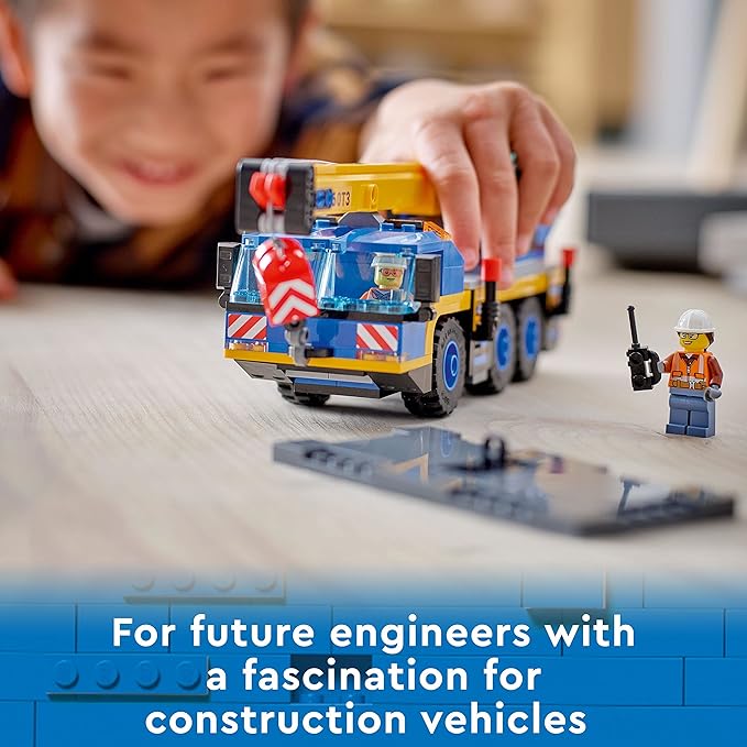 LEGO 60324 City Off-Road Crane, Crane and Truck Toy with Hooks, Buildable Vehicle Toy for Boys and Girls from 7 Years, Gift for Children and Fans of Construction Vehicles