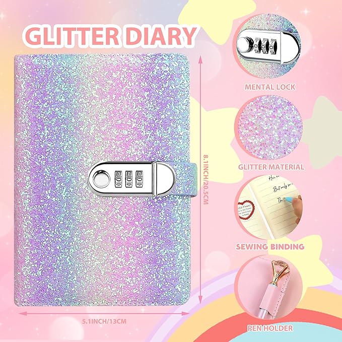 DIY Journal Kit for Girls,Diary for Girls with Lock,DIY Journal Set for Tween & Teen Girls, Stationery Set, Diary Supplies Set, Journaling Art Crafts Kit, Ideal Gifts for Girl