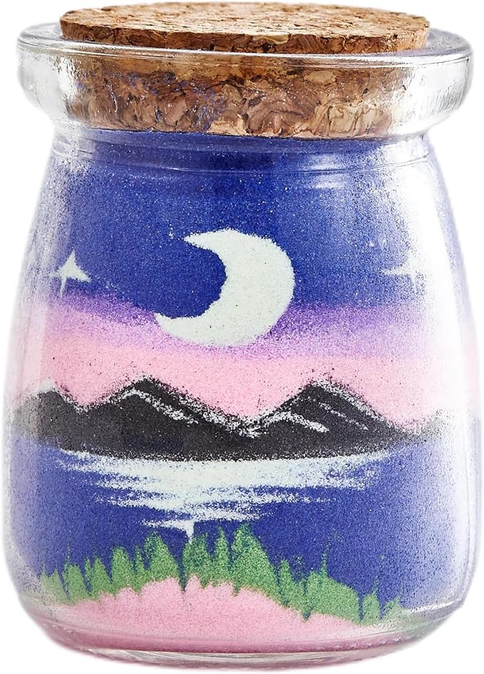 YUANLUGV Sand Art Bottles, Colored Sand with Luminous Sand Art Crafts Gift for Kids, Elegant and Exquisite Sand Art Craft Bottle，Gifts for Girls Boys Kids Women Birthday (E)